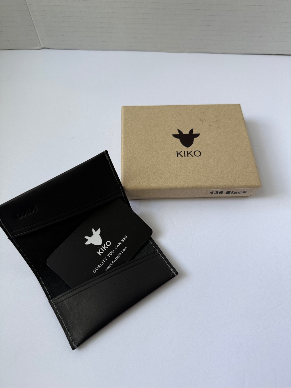 Milano Black Leather Slim Two-Fold Card Case #617
